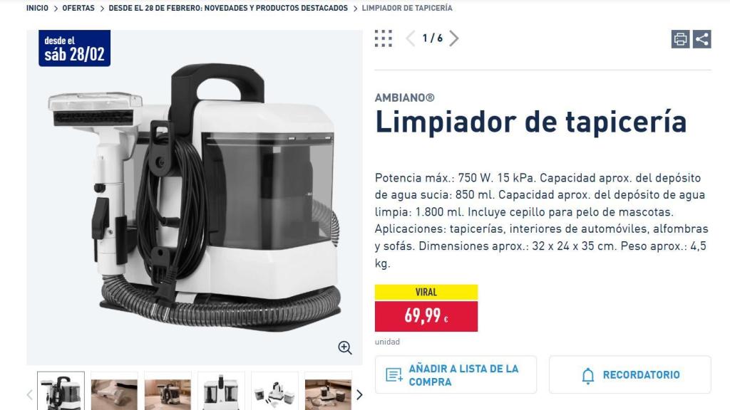 Limpiador de tapicería.