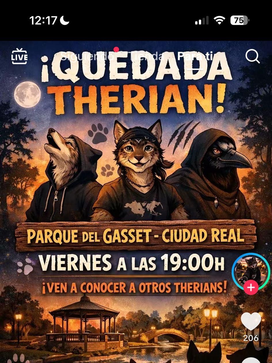 Cartel de la queda therian.