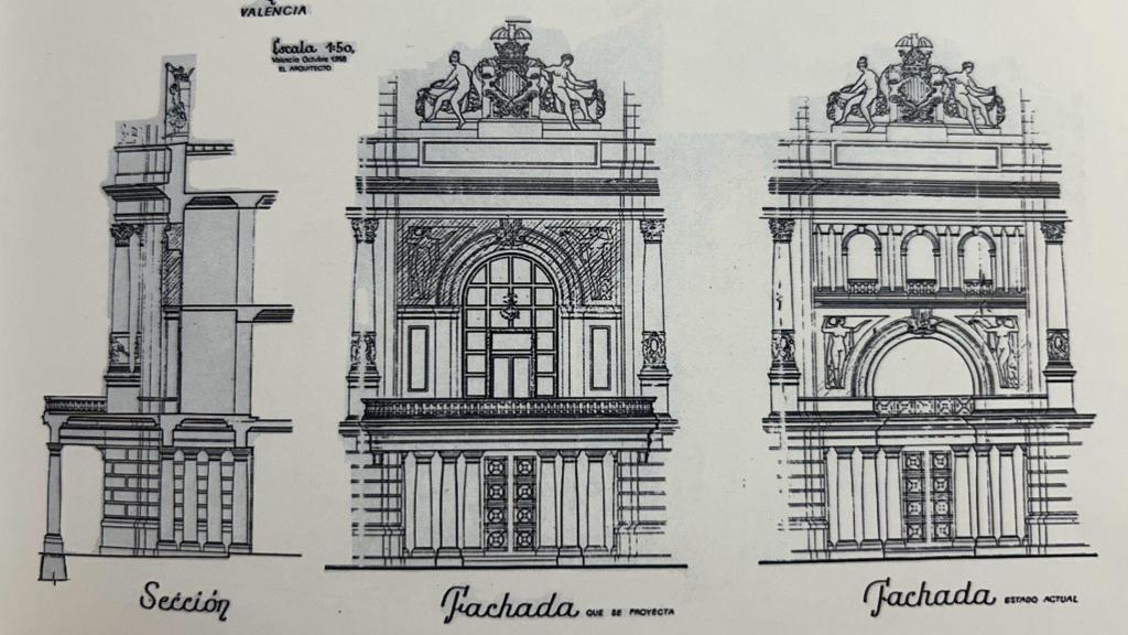 Bocetos del proyecto del balcón Ayuntamiento extraídos del catálogo de Lucía Grau. EE