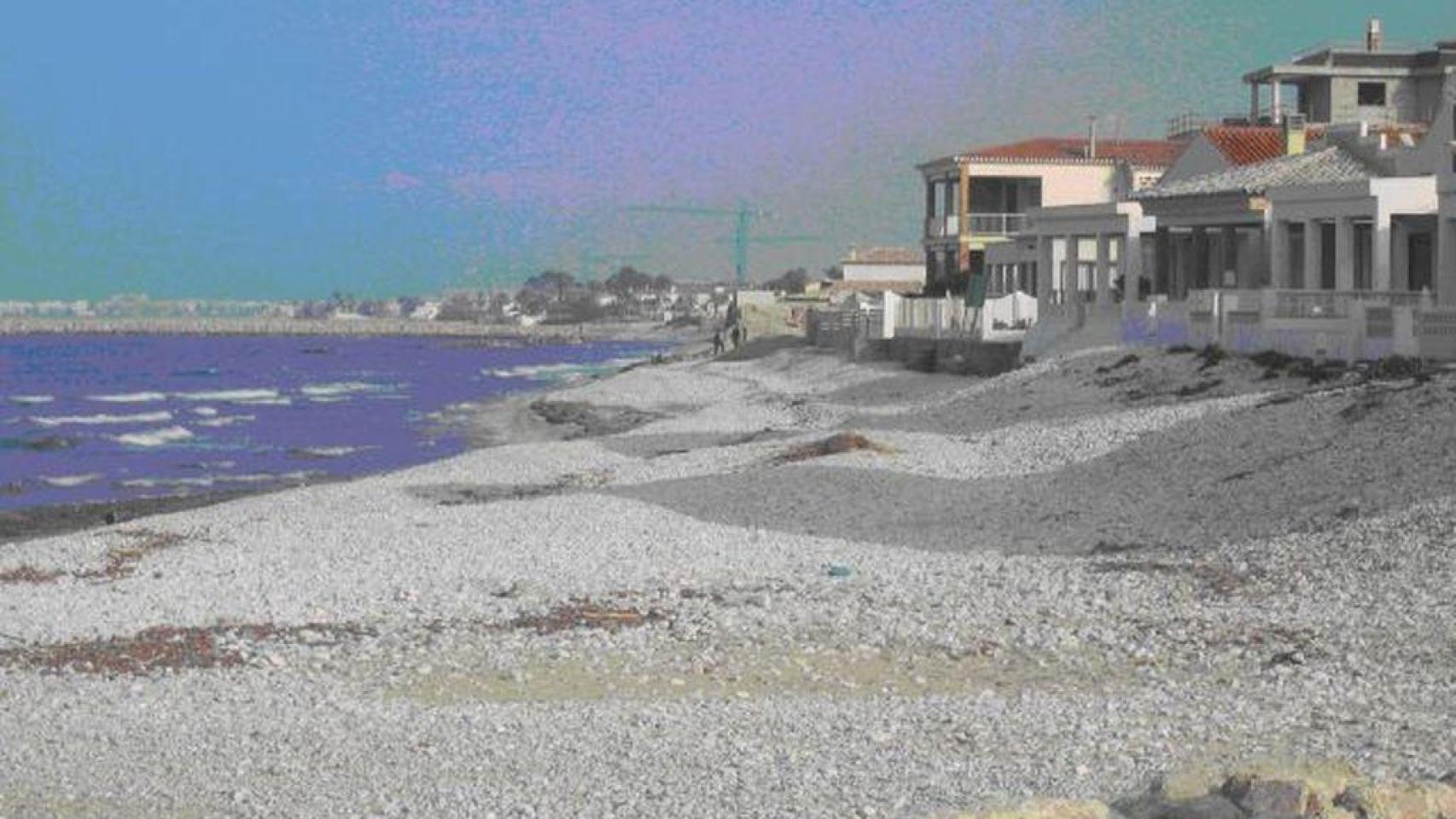 Playa de Les Deveses de FDénia antes de su regeneración.