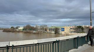 El Ebro, a su paso por Zaragoza durante la crecida.