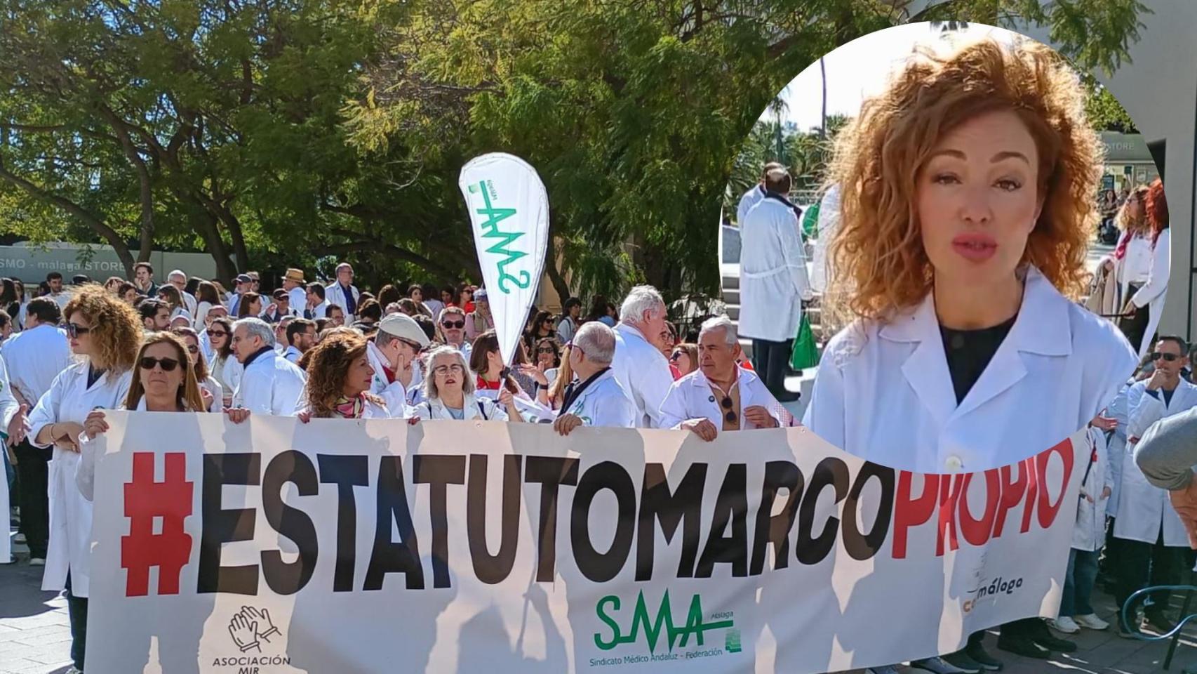 Imagen de la huelga de médicos y de Virginia.