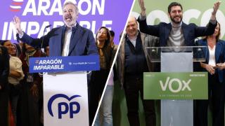 Jorge Azcón y Alejandro Nolasco, el pasado 8-F.