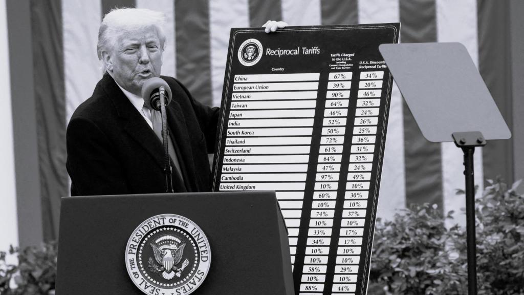 Trump, durante el anuncio de los aranceles el pasado abril.