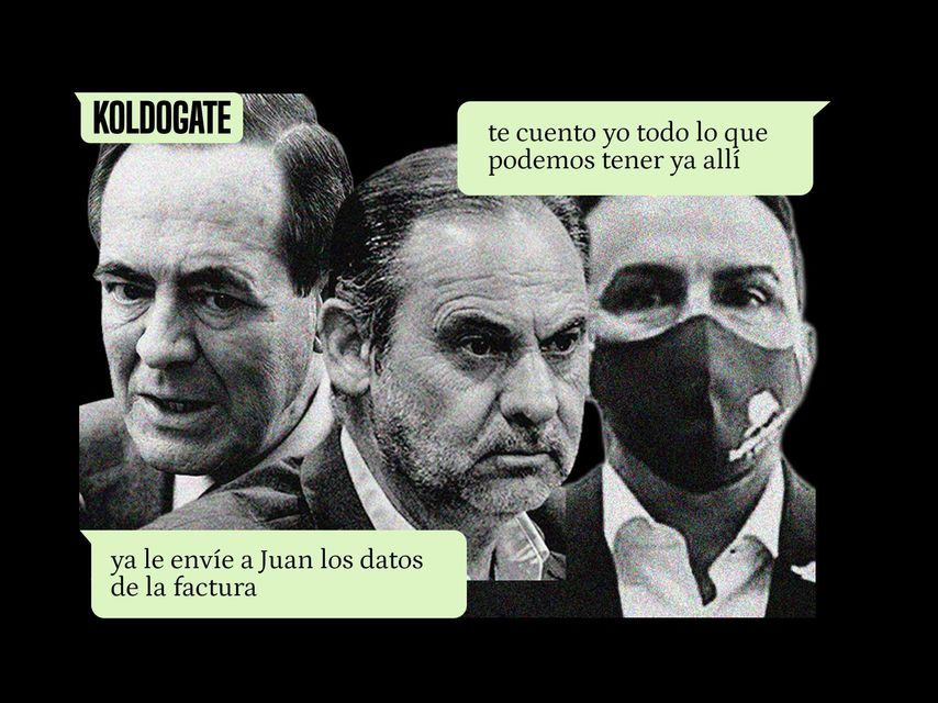 José Bono, Jose Luis Ábalos y Bernardo Castillo, junto a dos mensajes del KoldoGate