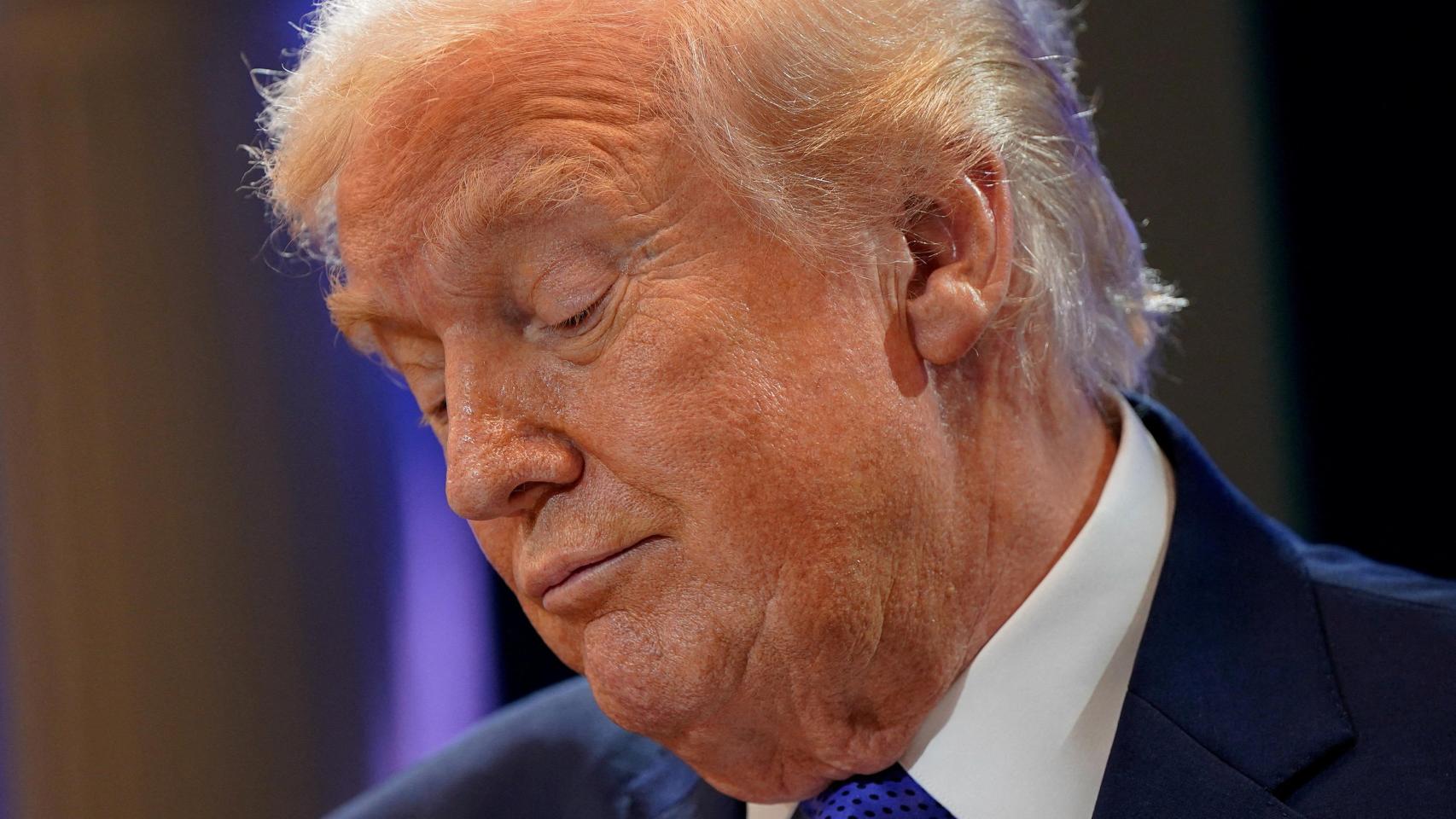 El presidente de Estados Unidos, Donald Trump, asiste a una rueda de prensa en la Casa Blanca.