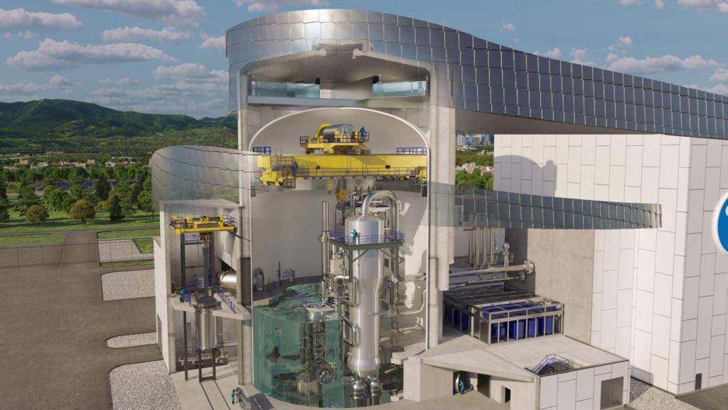 Imagen simulada del interior del reactor nuclear AP1000 de Westinghouse