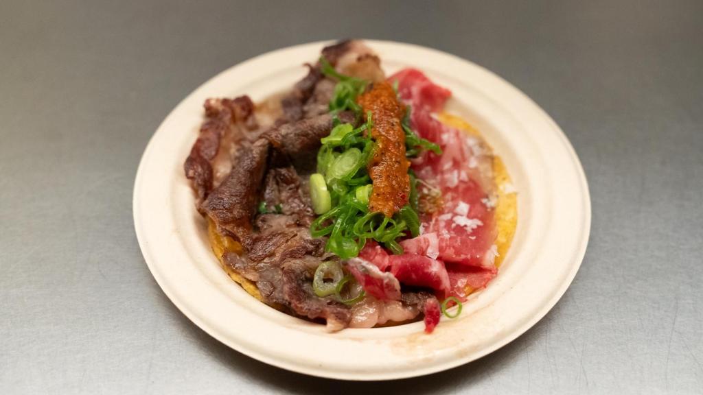 El taco de txuleta cuenta con la carne de Arcecarne, desde Burgos.