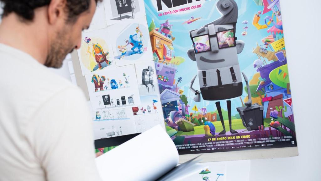 Algunos de los bocetos y el cartel de 'Norbert'.