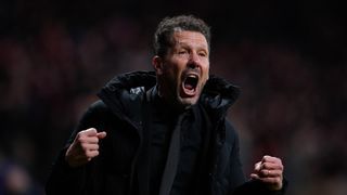Diego Pablo Simeone, celebrando un gol del Atlético de Madrid