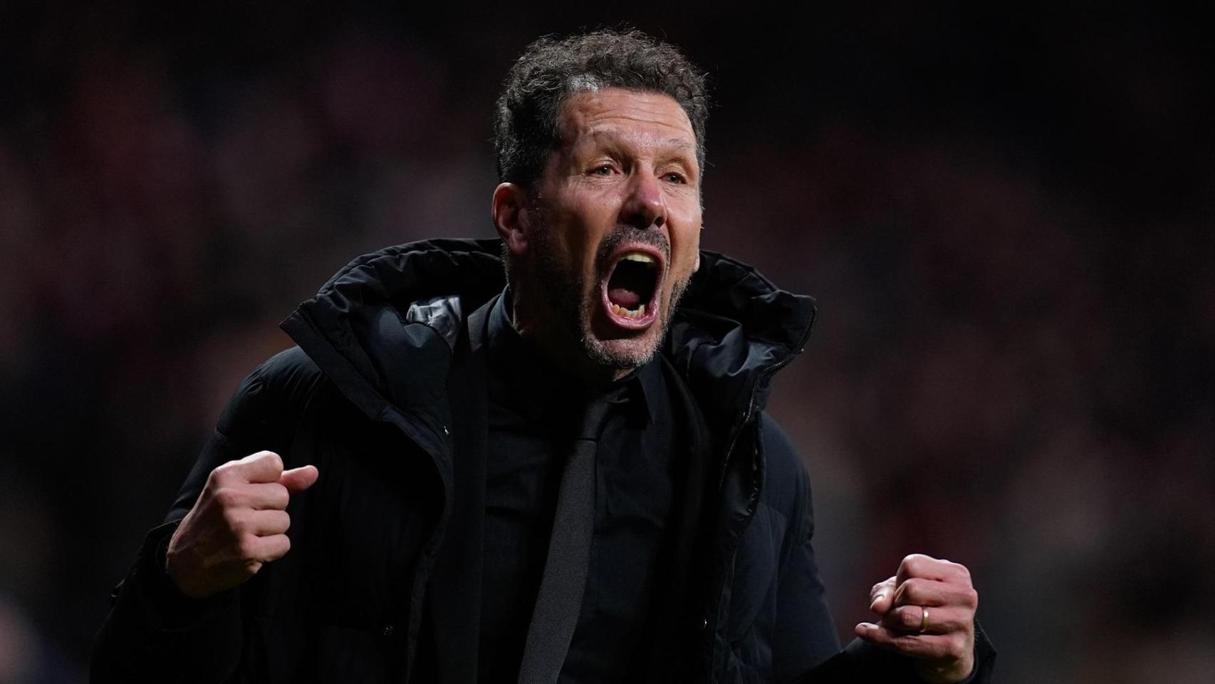 Diego Pablo Simeone, celebrando un gol del Atlético de Madrid
