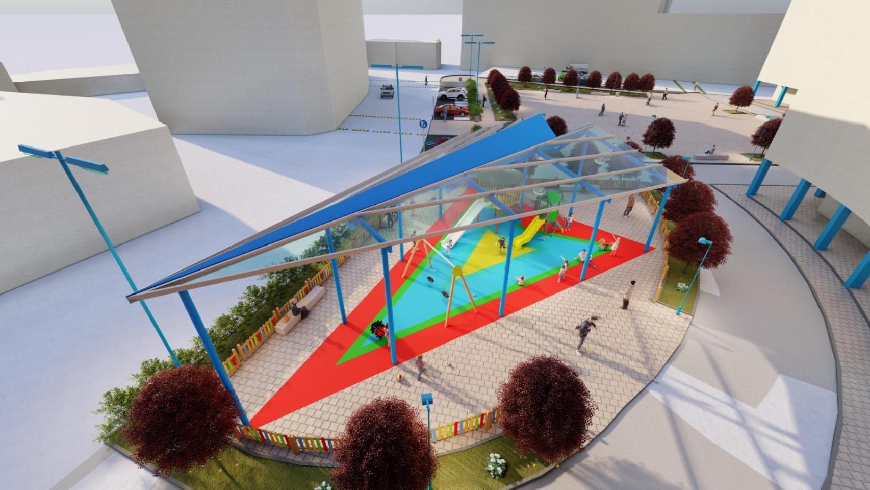 Obra parque Sagrada Familia