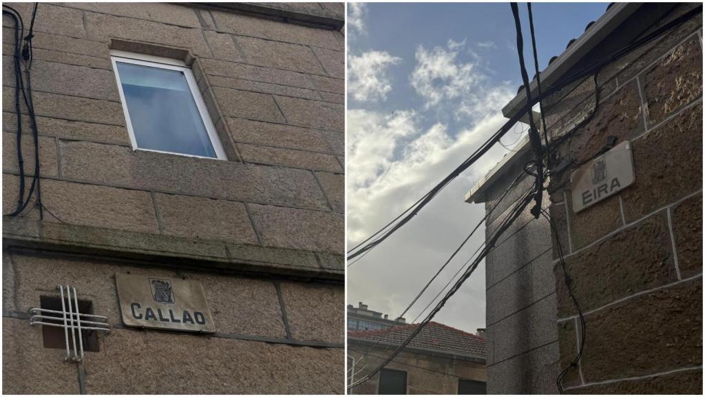 Rótulos de las calles Eira y Callao.
