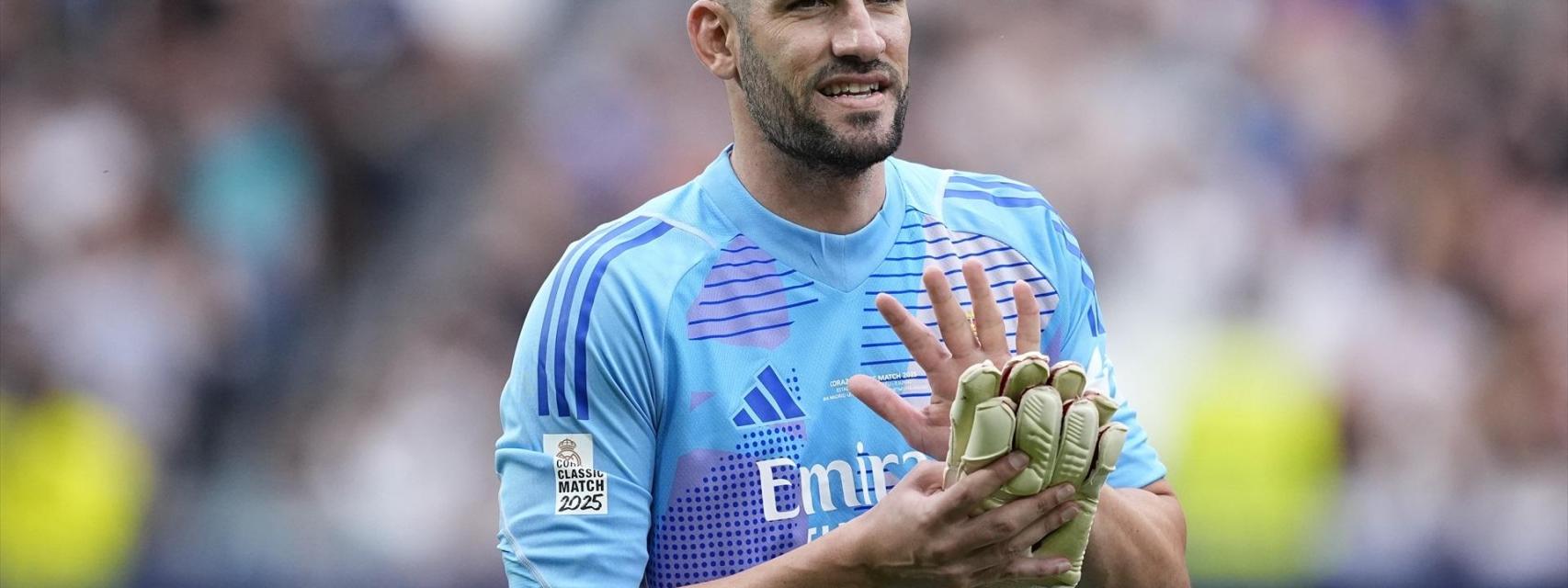 Kiko Casilla, en el partido de las leyendas del Real Madrid ante el Borussia Dortmund.
