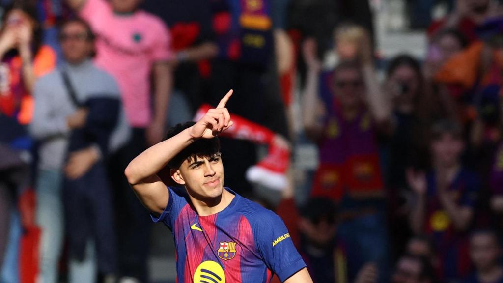 Marc Bernal celebra su gol ante el Levante.