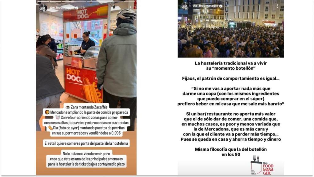 Varios stories compartidos por Paco Cruz en Instagram sobre el panorama actual.