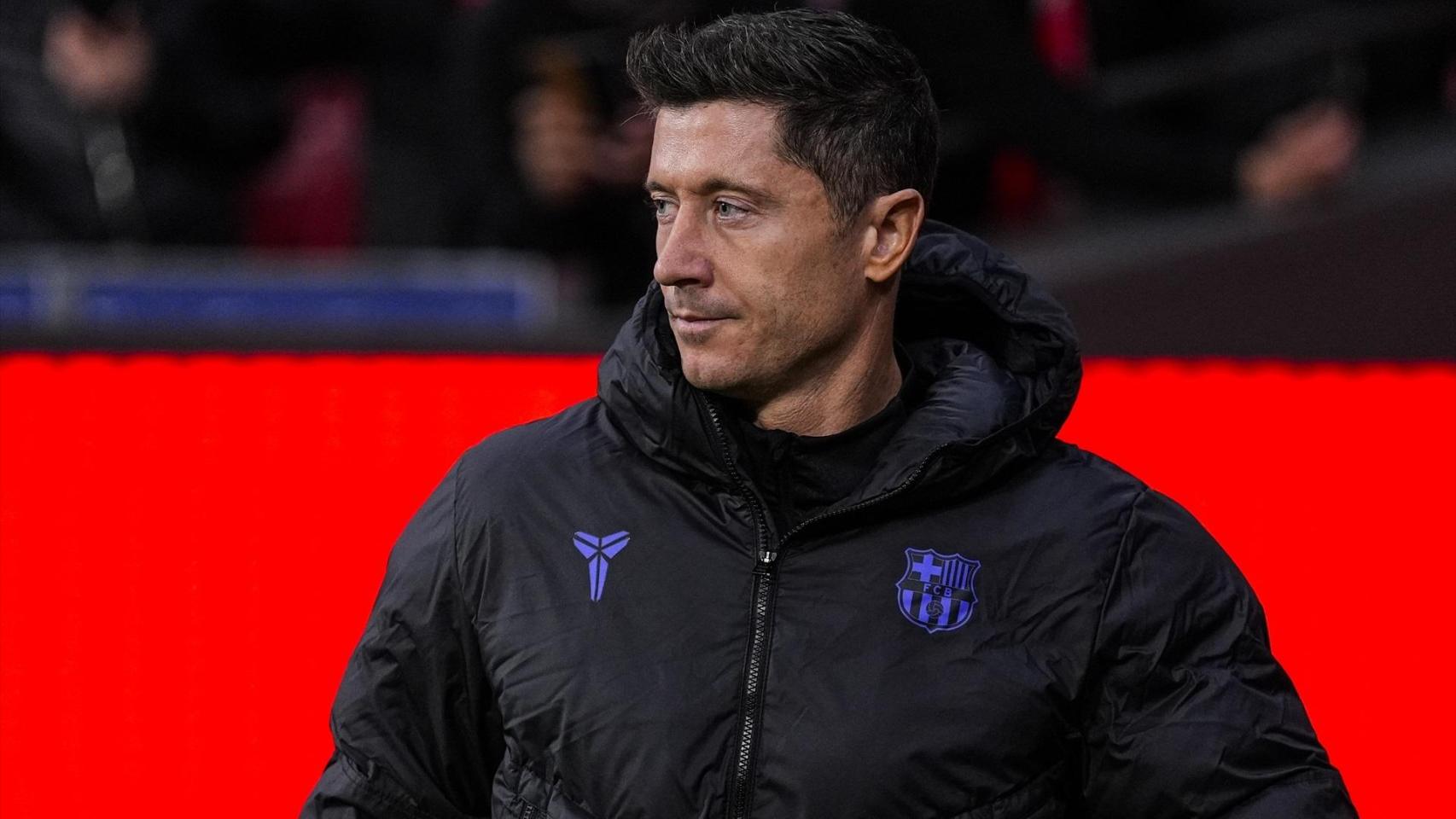 Lewandowski durante el partido contra el Atlético de Madrid