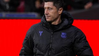 Lewandowski durante el partido contra el Atlético de Madrid
