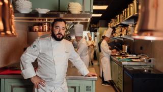 Diego René en su nuevo restaurante en Málaga.