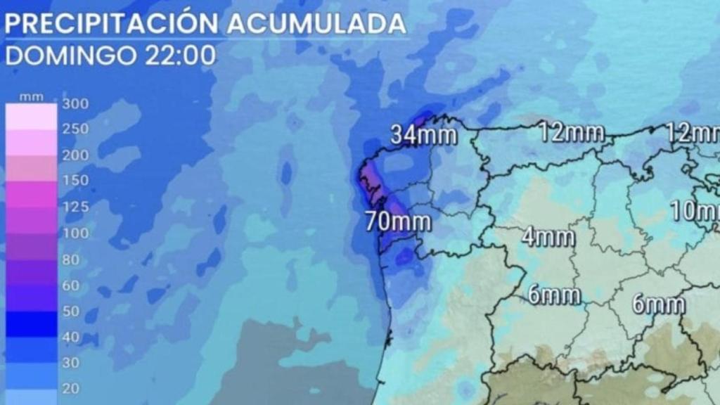 Acumulado de precipitación de domingo 22 de febrero a domingo 1 de marzo.