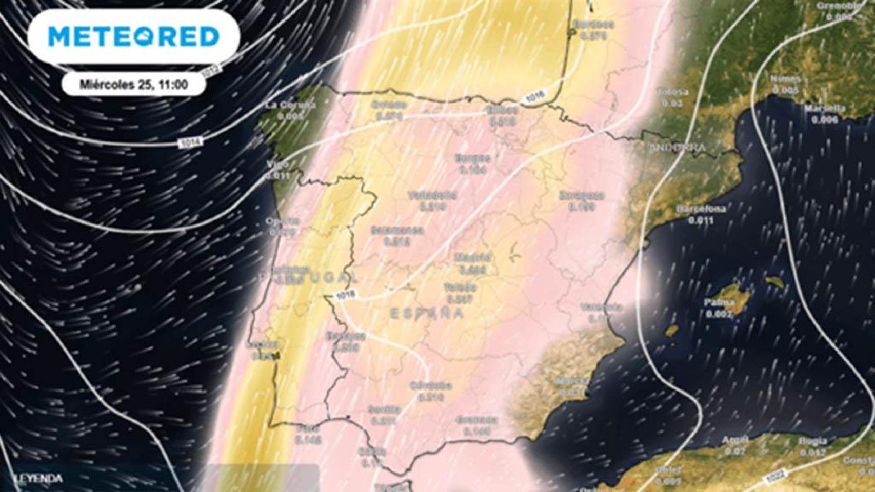 Meteored prevé un cambio a un tiempo más inestable con lluvias y bajada de temperaturas.