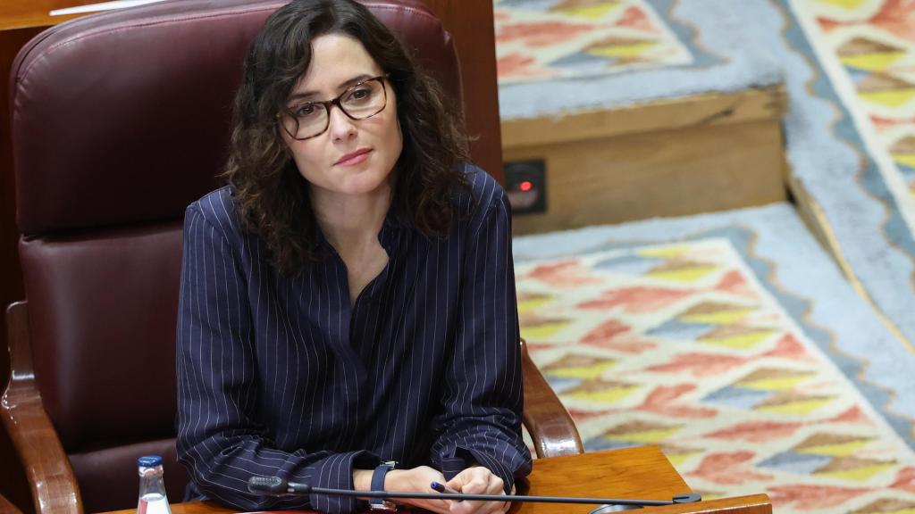 Isabel Díaz Ayuso durante un pleno en la Asamblea de Madrid.