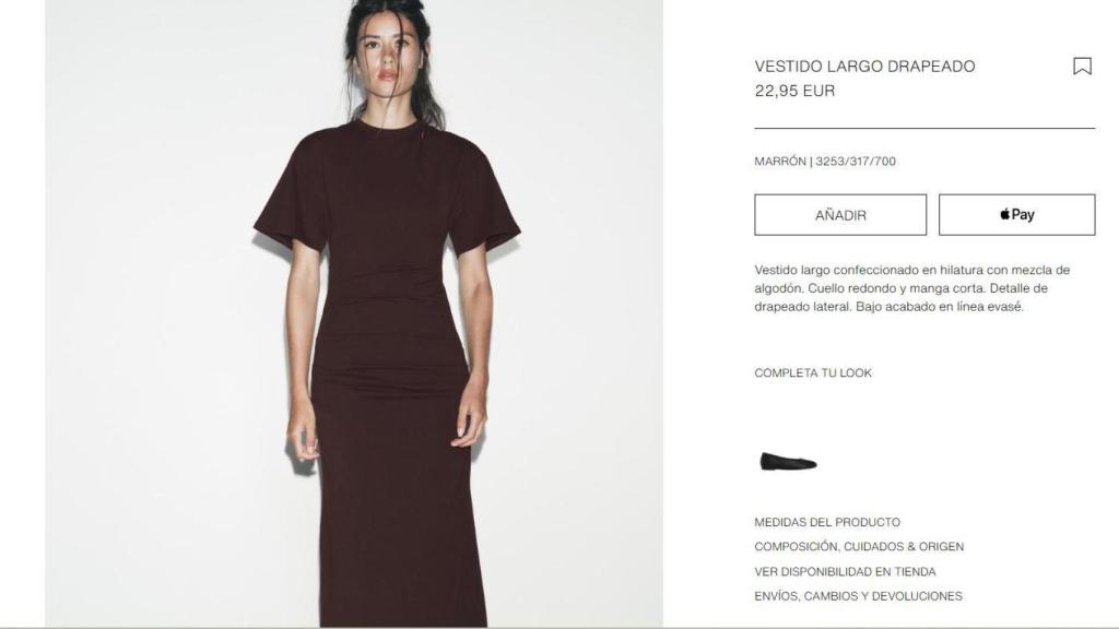 Vestido largo drapeado. Ref. 3253/317/700