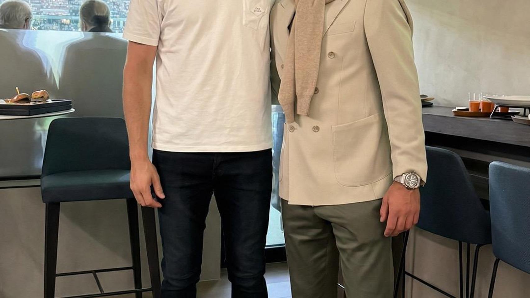 Courtois y Djokovic juntos en un palco del Bernabeu