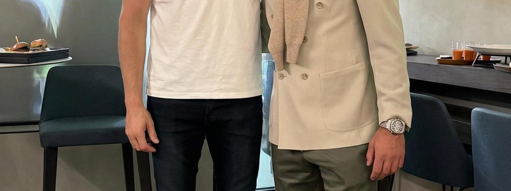 Courtois y Djokovic juntos en un palco del Bernabeu