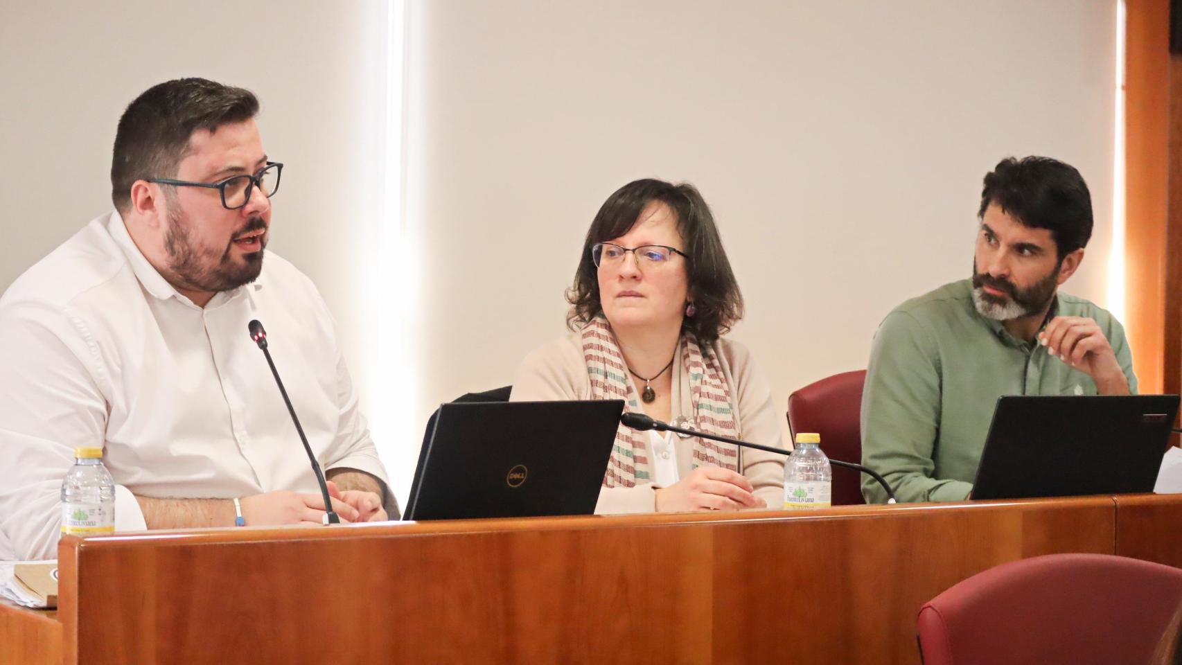 Xabier P. Igrexas, Ana Martínez e Filipe Abalde, grupo municipal do BNG no Pleno de Vigo