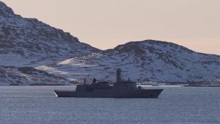 A ship of the Royal Danish Fleet off Denmark. REUTERS/Stoyan Nenov