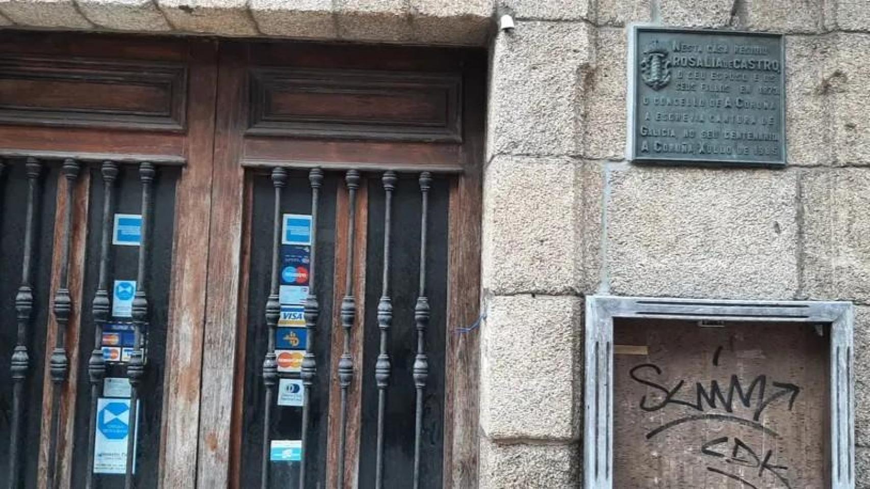 Aspecto de la casa coruñesa en la que vivió Rosalía de Castro