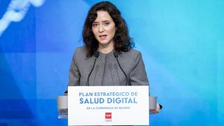 Isabel Díaz Ayuso durante una comparecencia.
