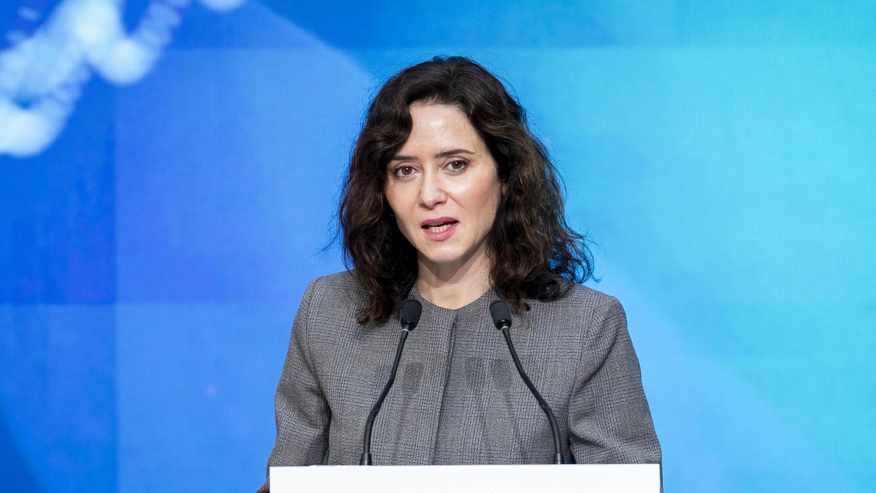 Isabel Díaz Ayuso durante una comparecencia.
