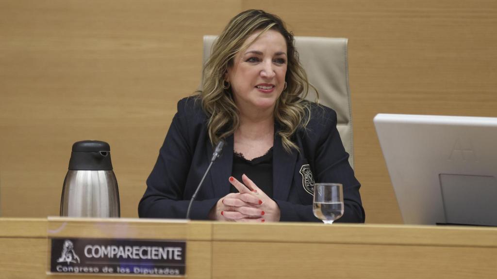 La jefa de Meteorología de À Punt Media, Victoria Rosselló, comparece en la Comisión del Congreso de los Diputados sobre la dana. Efe / Víctor Lerena
