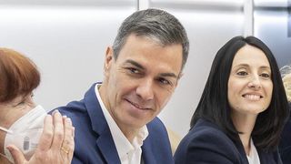 Pedro Sánchez durante la Ejecutiva del PSOE de este lunes en Ferraz.