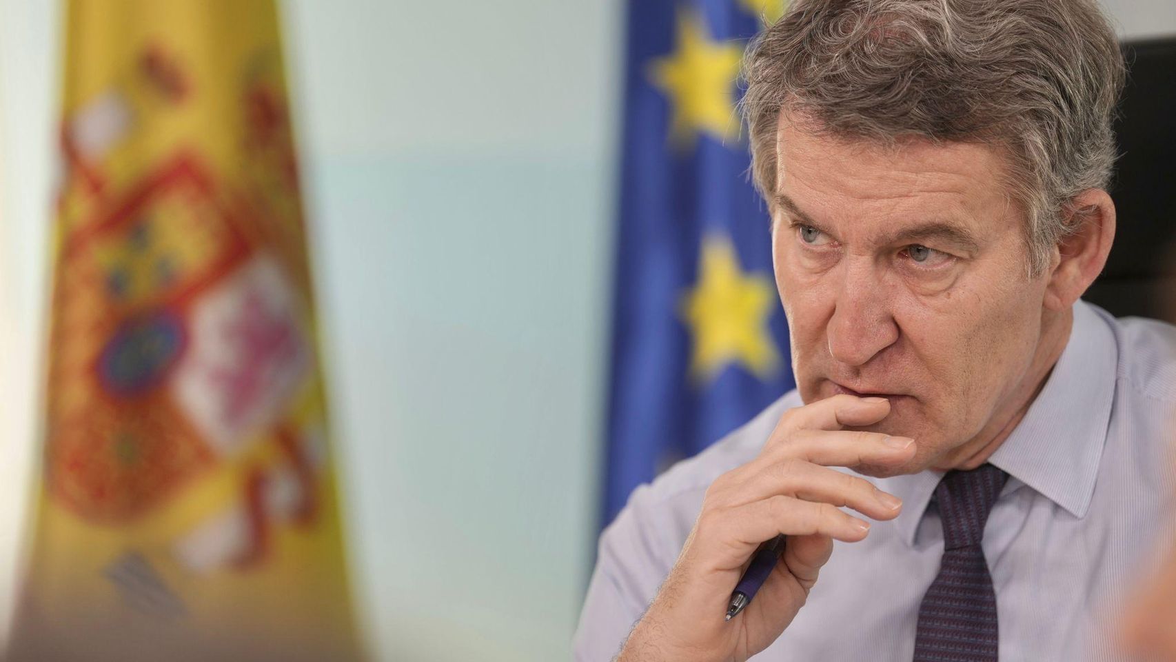 Alberto Núñez Feijóo, presidente del PP, este lunes en la reunión del Comité de Dirección del partido.