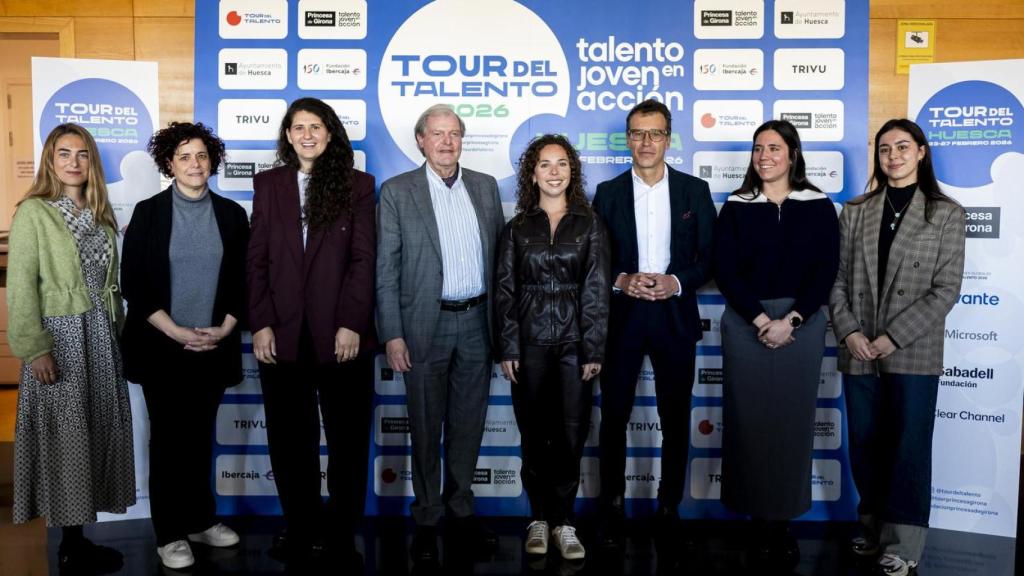 Las finalistas del Premio Princesa de Girona CreaEmpresa 2026, entre las que se encuentra Natalia, durante la presentación de las candidatas este lunes.