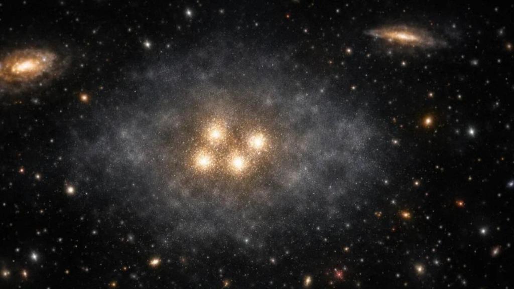 La galaxia de materia oscura CDG-2 descubierta por el Hubble de la NASA.