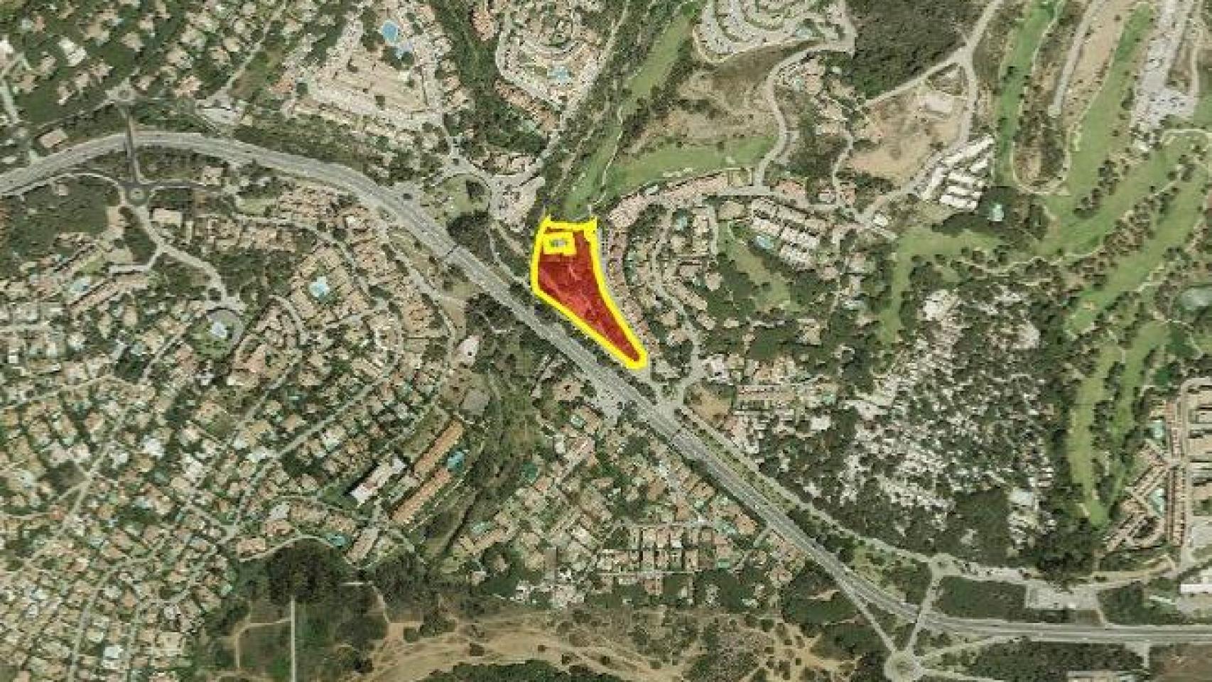 Localización de la parcela que acaba de sacar a subasta el Ayuntamiento de Marbella.
