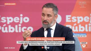 Santiago Abascal durante su entrevista en 'Espejo Público'.