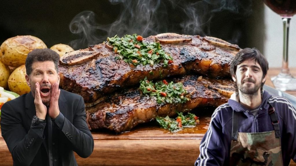 El asado de tira clásico es casi una tradición en la casa de Simeone