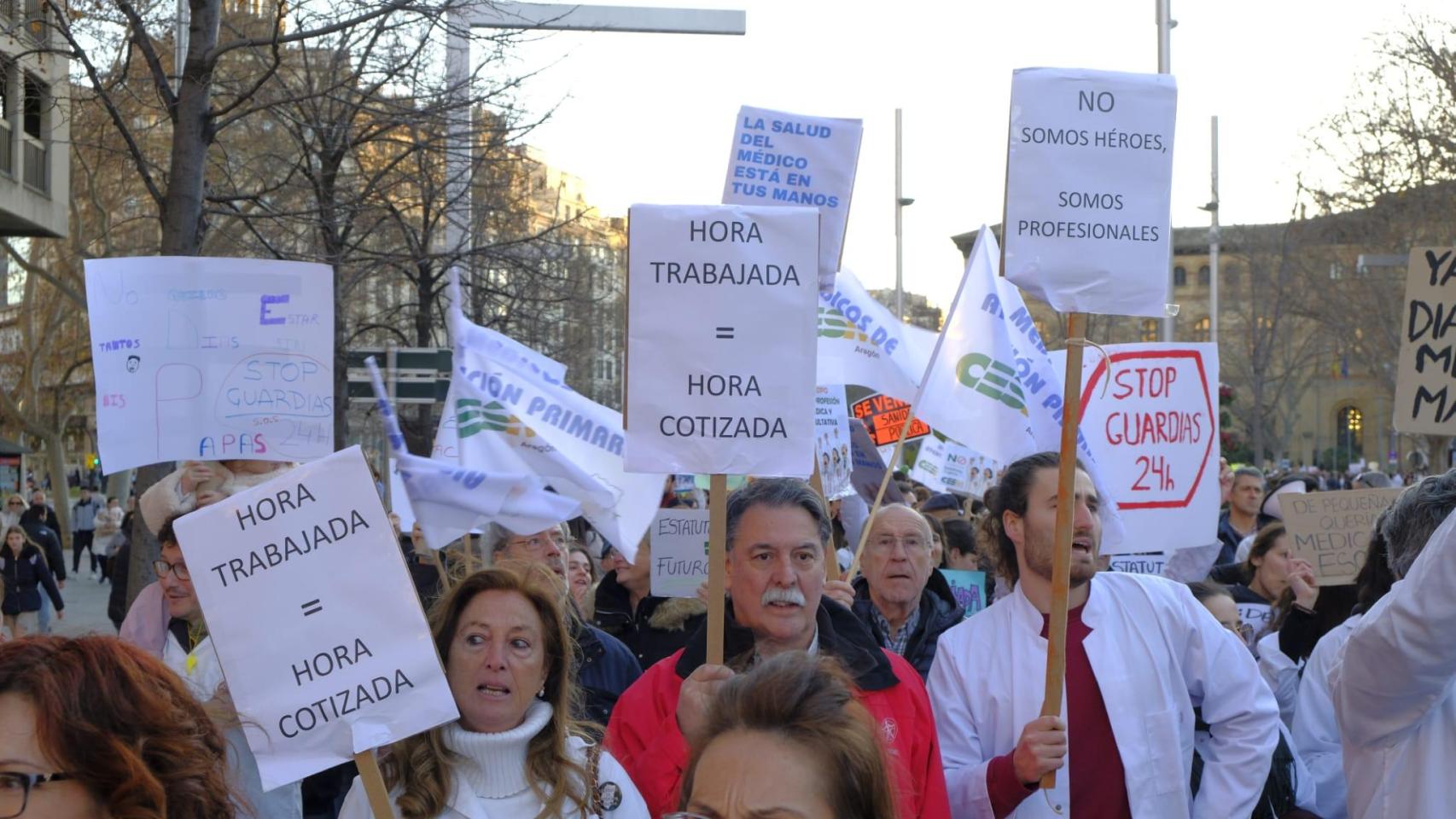 Manifestación de médicos este viernes en Zaragoza