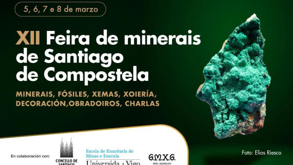 Cartel de la 12.ª edición de la Feria de Minerales y Fósiles de Compostela
