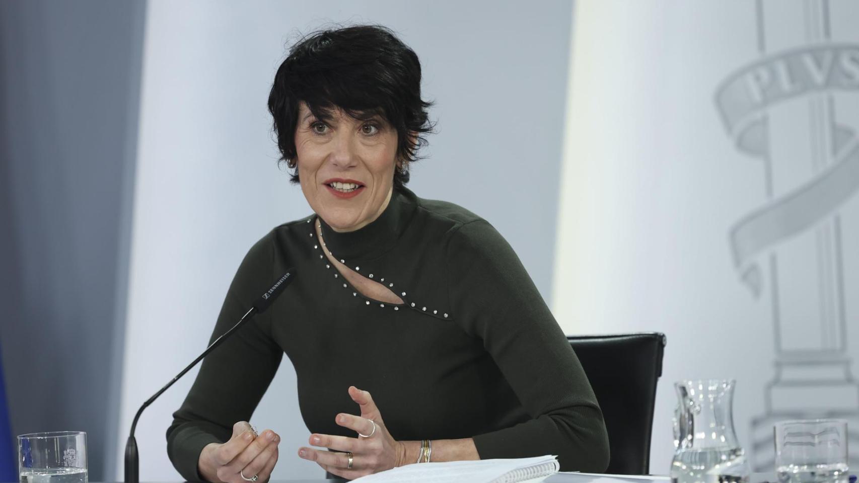 La ministra de Inclusión, Seguridad Social y Migraciones y portavoz del Gobierno, Elma Saiz , este martes.