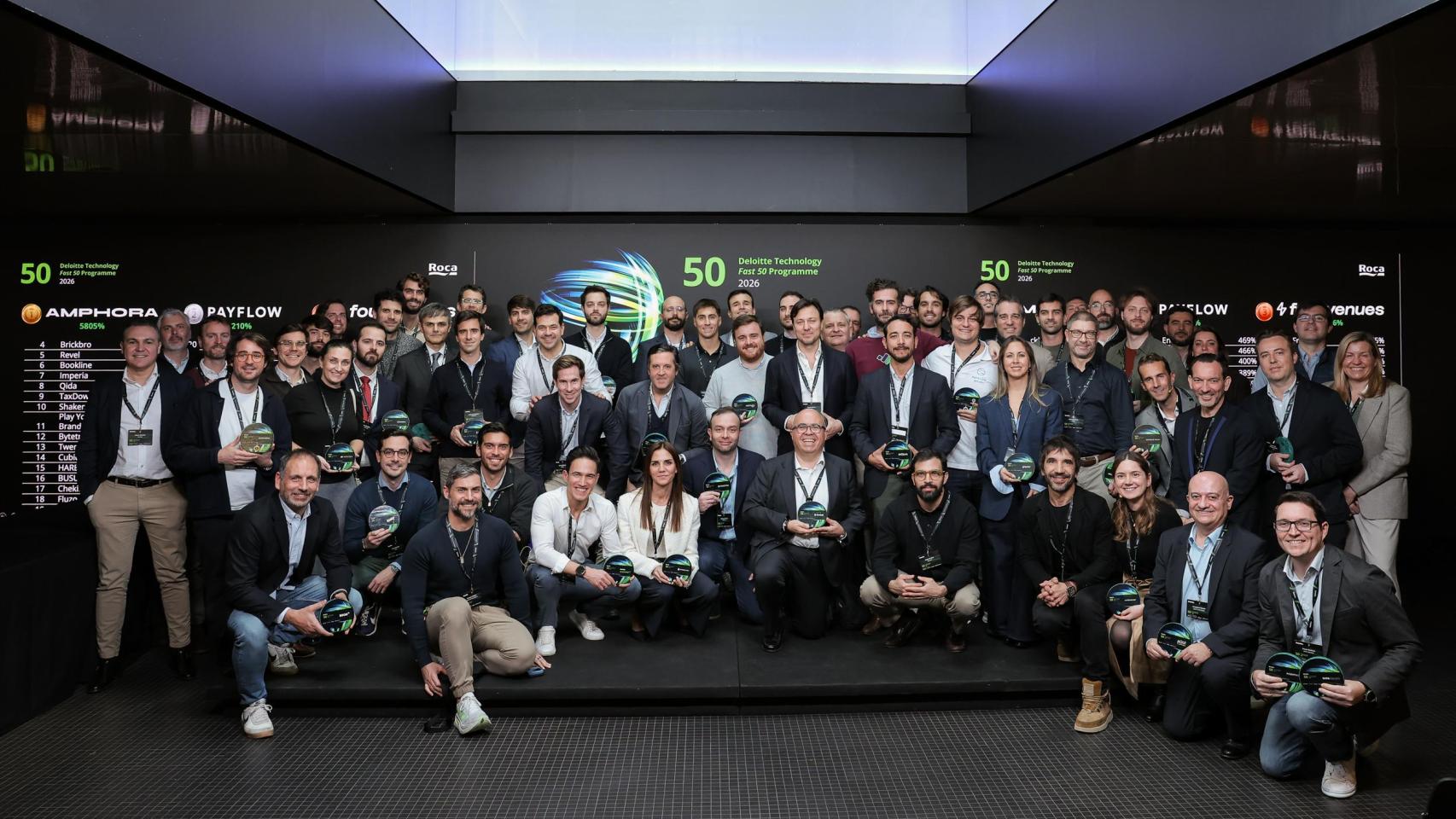Foto de familia de los premios Fast 50.