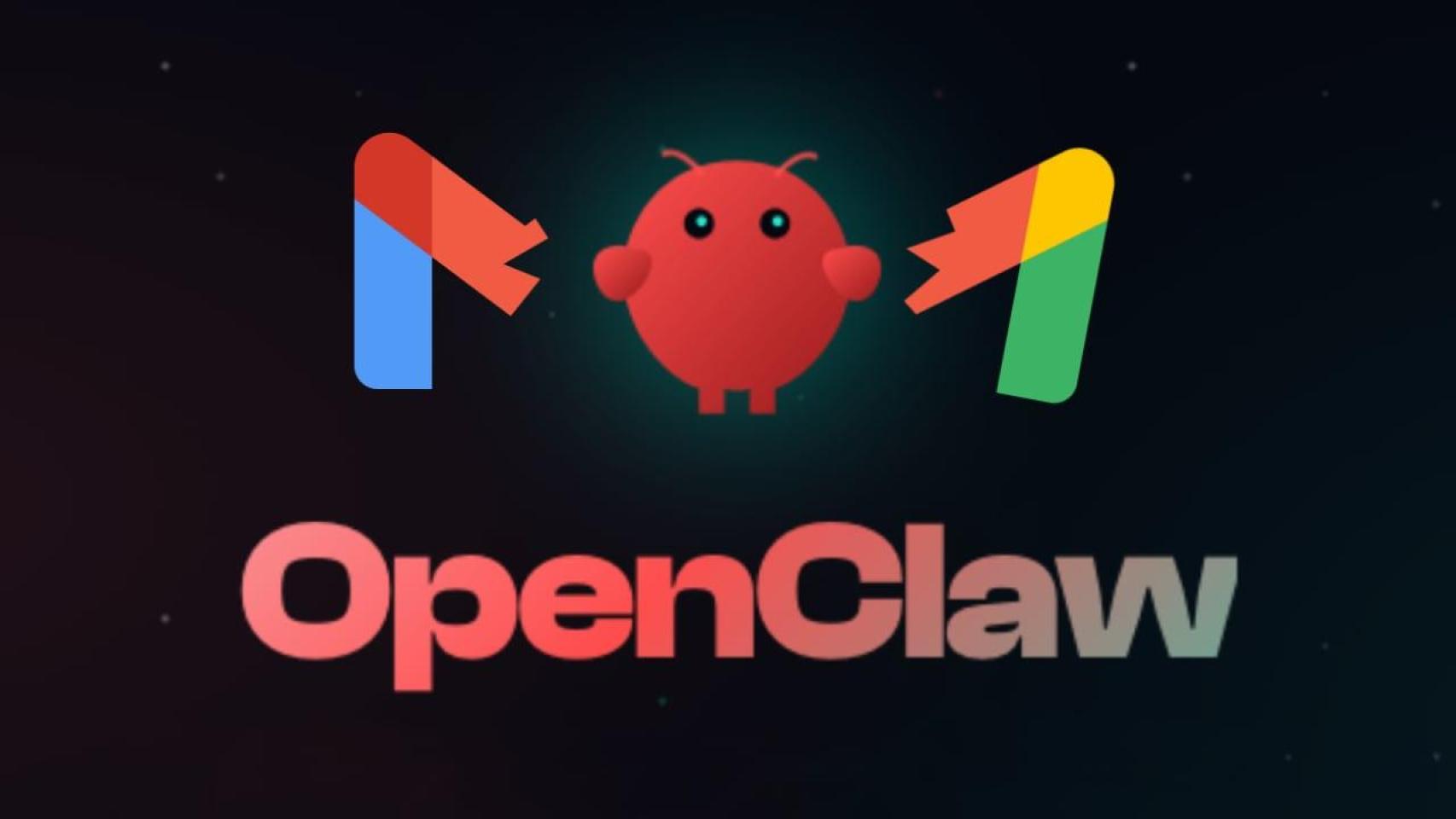 Logo de OpenClaw y Gmail