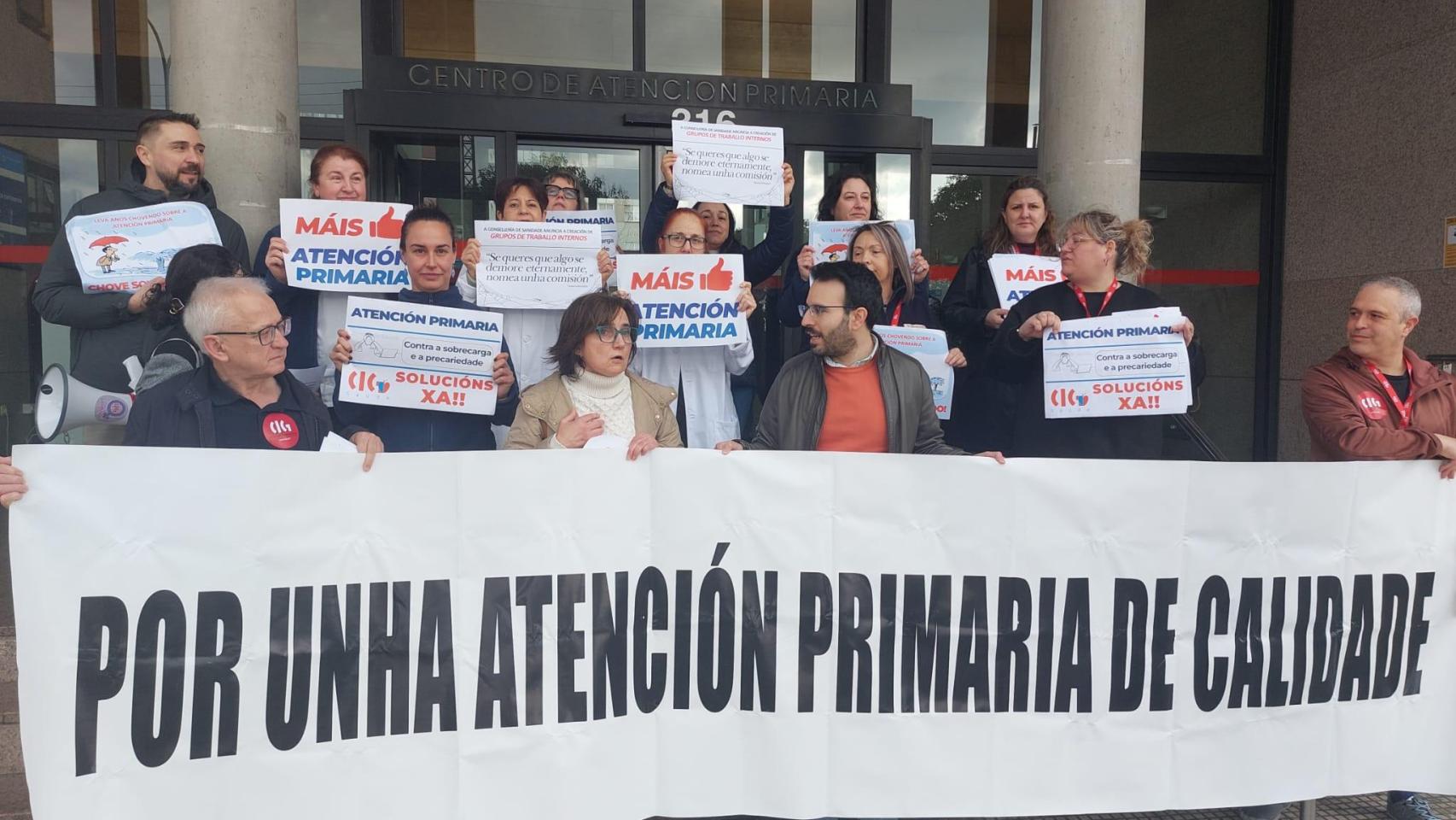Imagen de una de las concentraciones esta mañana en A Coruña.