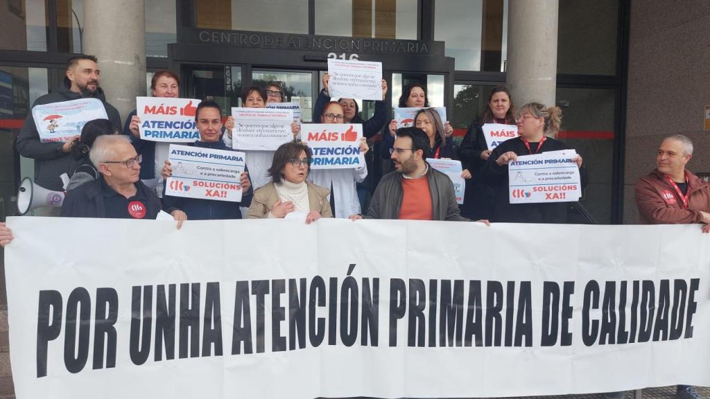 Imagen de una de las concentraciones esta mañana en A Coruña.