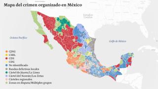 El mapa de los cárteles de la droga que dominan México.